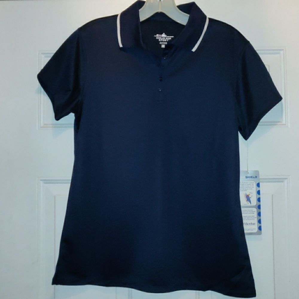 Charles River Apparel‎ Topshield Wicking Navy Polo